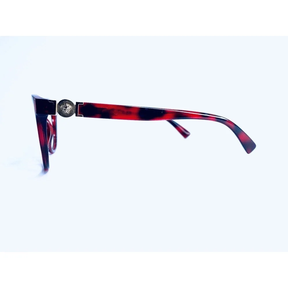 Versace Red Tortoise Gold Medusa Temple Eyeglasses Italy MOD 3247 53 18 140